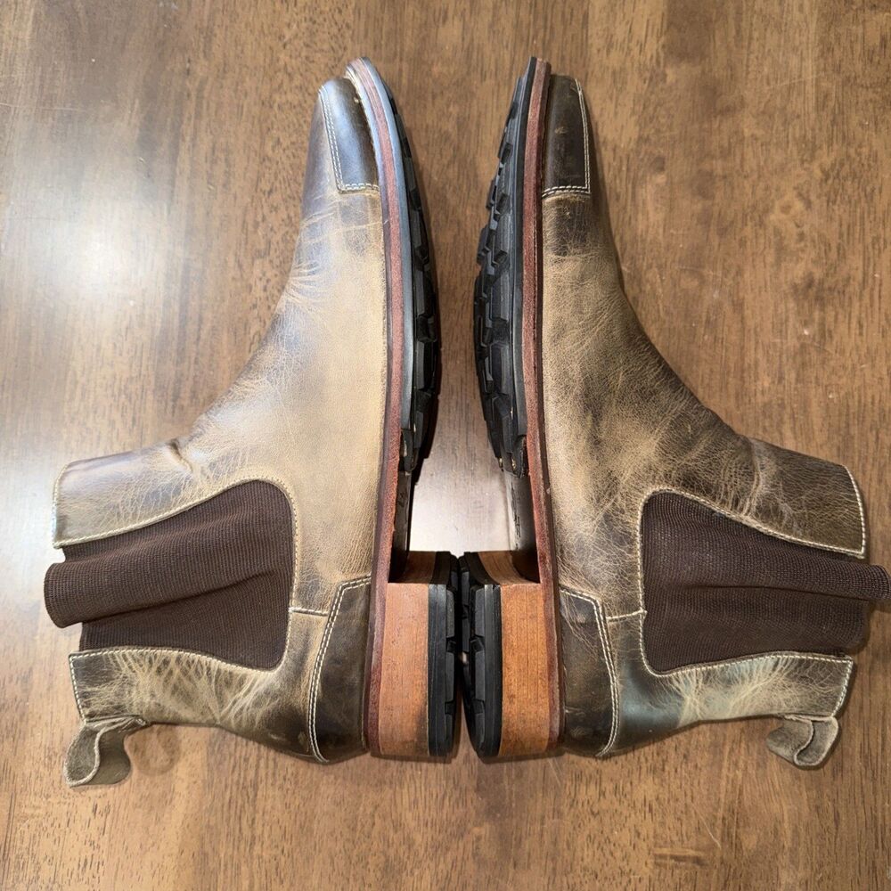 Cole Haan Chelsea Boots Distressed Brown Leather Pull On Elastic Panel Mens 10.5 - Picture 10 of 14
